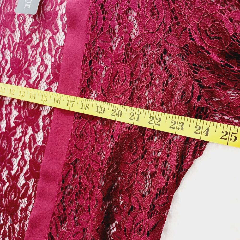 Elegant Red Lace Women's Blouse - Picture 9 of 13
